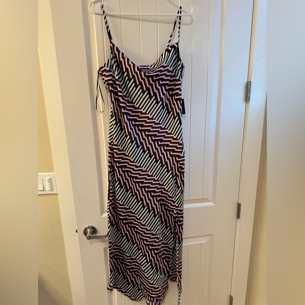 Express Black and Pink Geometric Maxi Dress